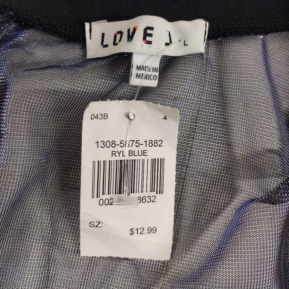 Love J Royal Blue Iridescent Shimmer Sheer Jacket - Picture 6 of 7